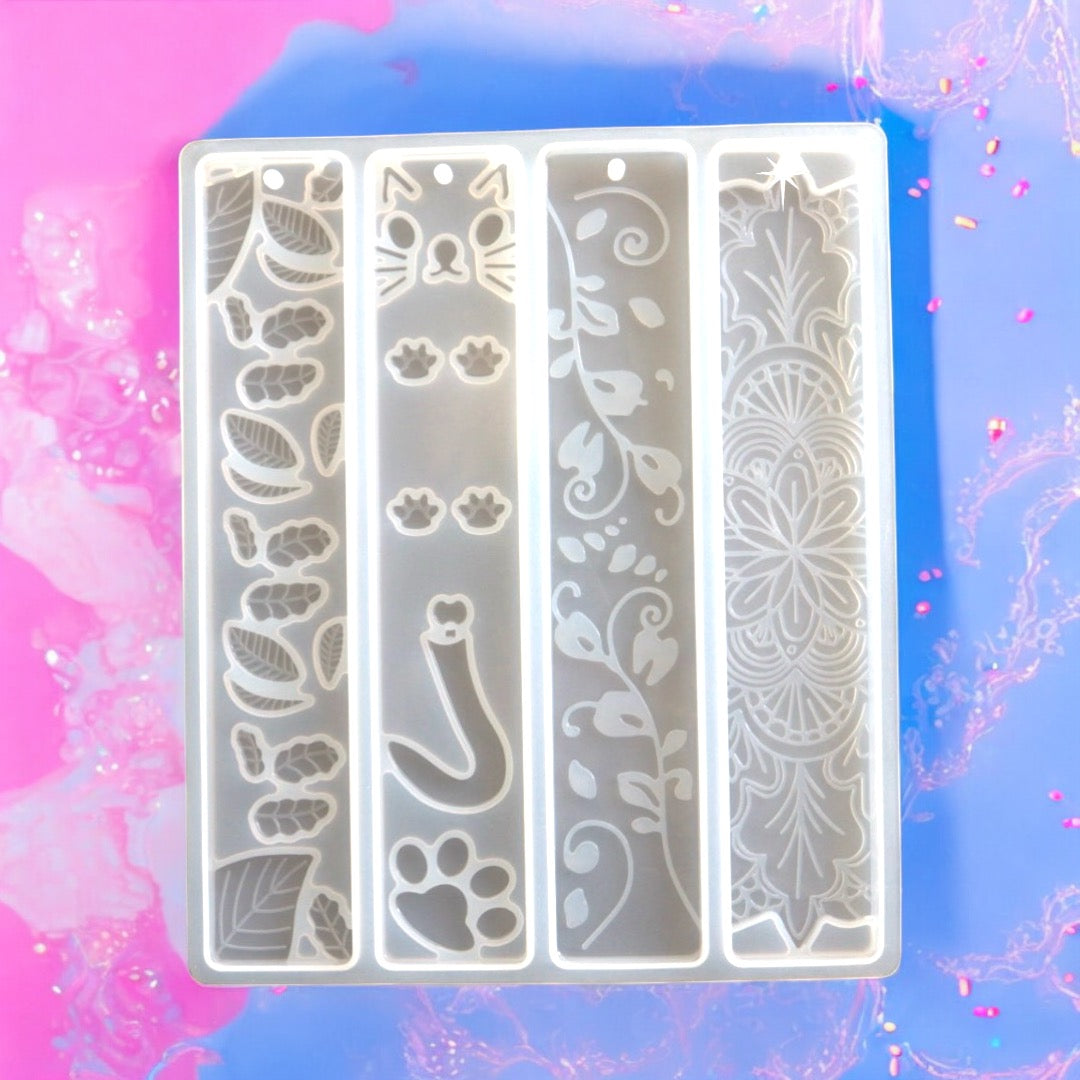 Bookmark Set - Cat Leaves Boho Designs - Silicone Mould