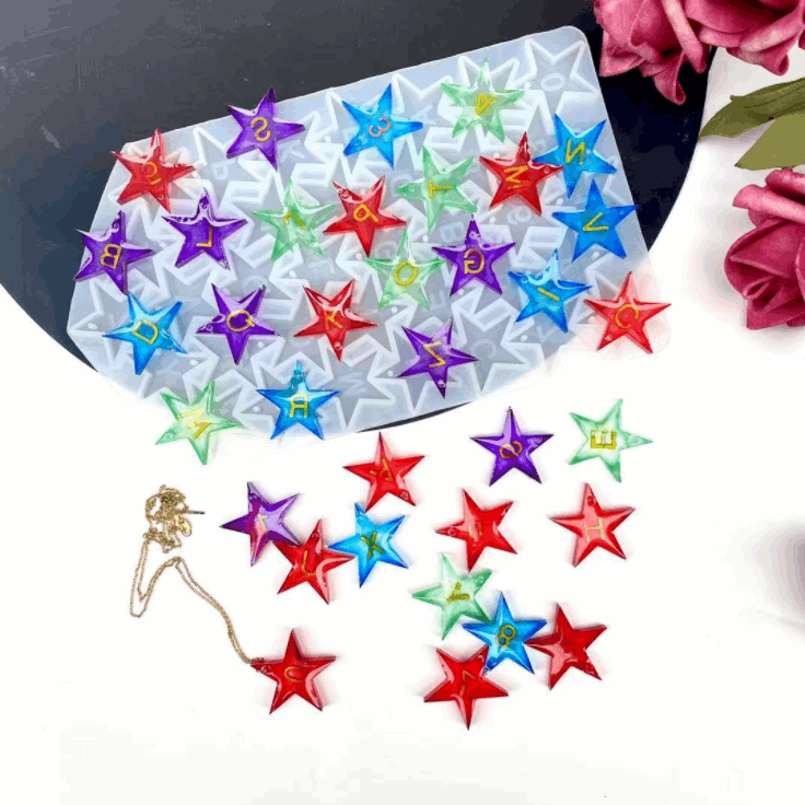 Alphabet Star Pendant/Keychain Silicone Mould, Epoxy Resin Art, Brisbane, Australia