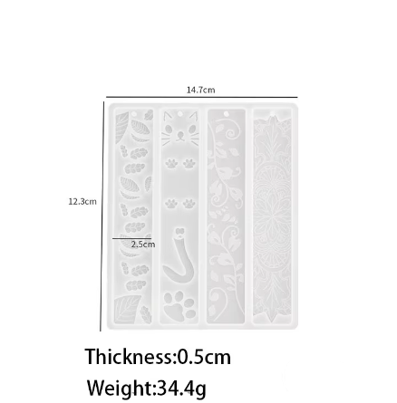 Bookmark Set - Cat Leaves Boho Designs - Silicone Mould