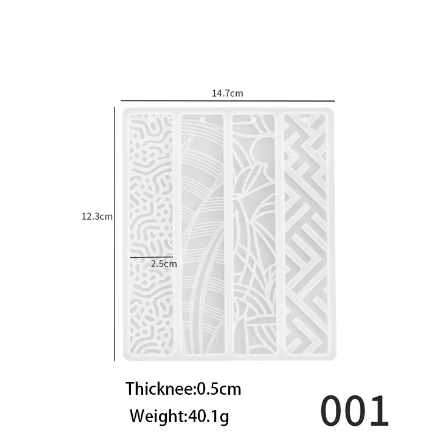 Bookmark Set - Various Patterns - Silicone Mould