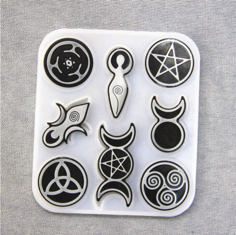 Moon Goddess & Pentagram Silicone Mould