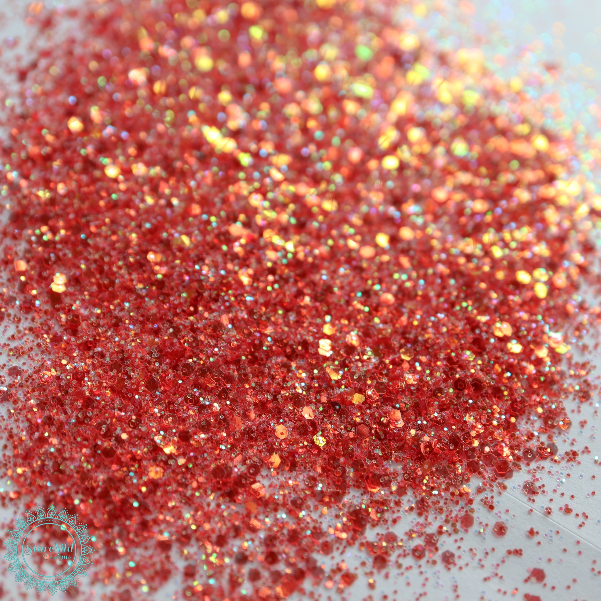 Sunset Red  - Iridescent Glitter, Resin, Brisbane, Australia