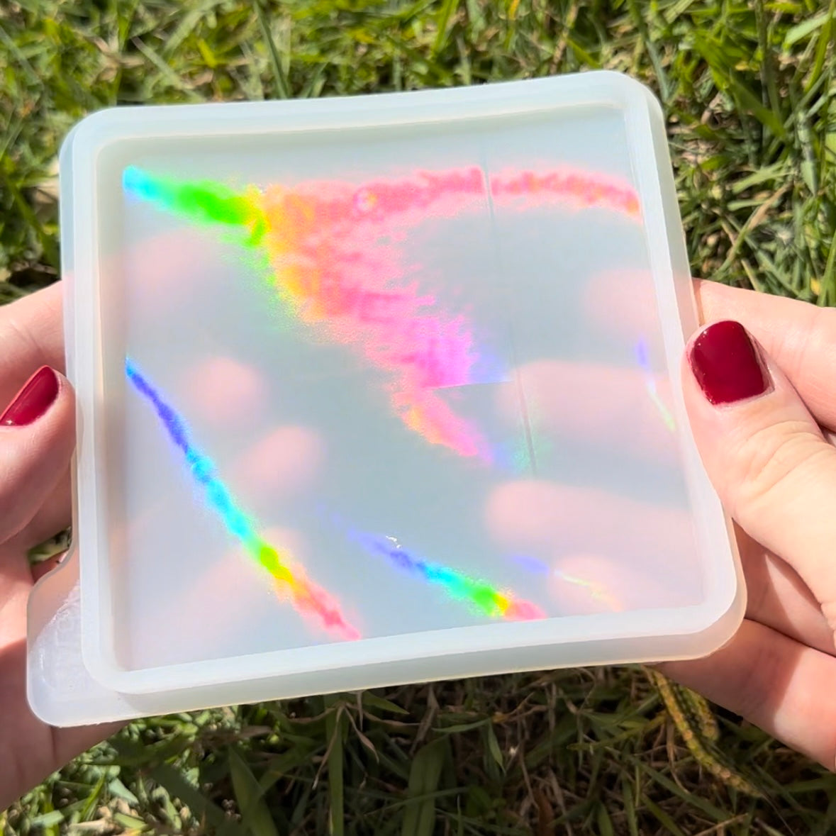 Holographic Square Coaster- Silicone Mould