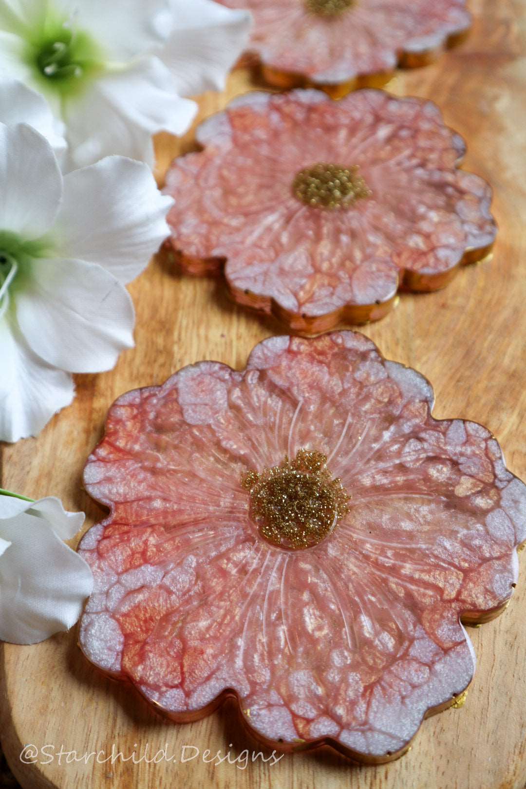 Cherry Blossom Flower Coaster -  Silicone Mould, Epoxy Resin Art, Brisbane, Australia