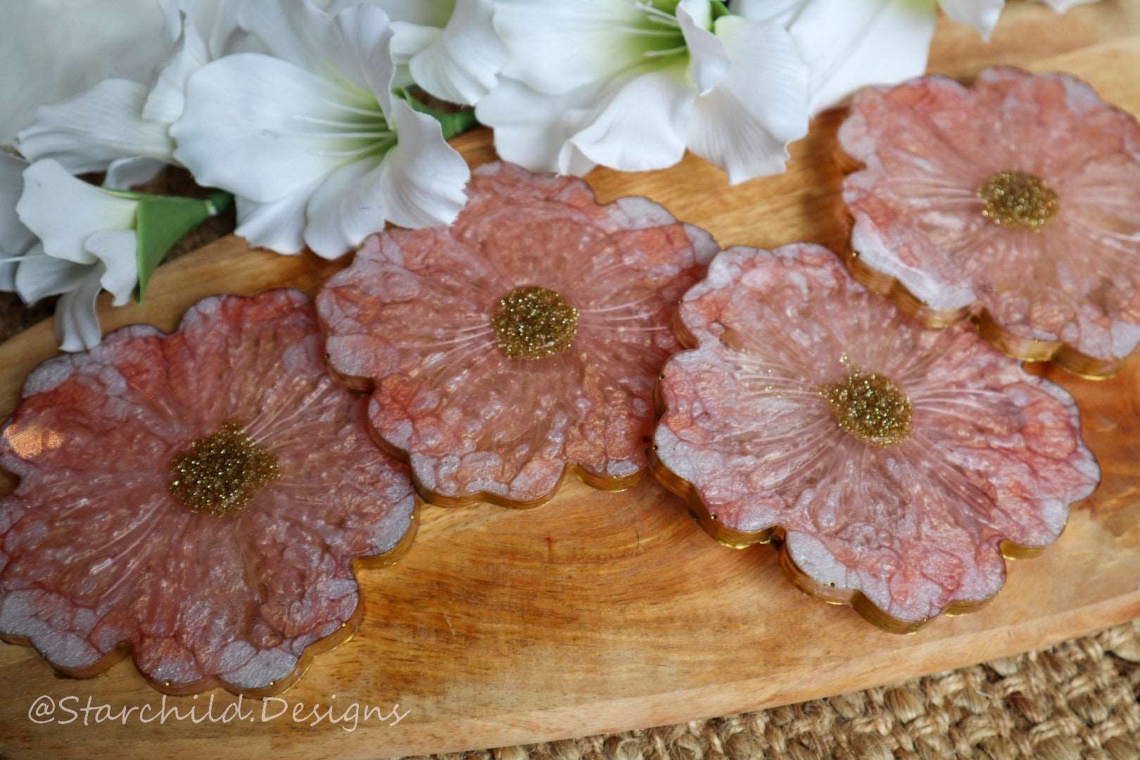 Cherry Blossom Flower Coaster -  Silicone Mould, Epoxy Resin Art, Brisbane, Australia