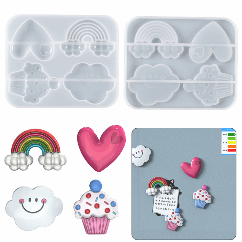 Cupcake Rainbow Heart - Silicone Mould