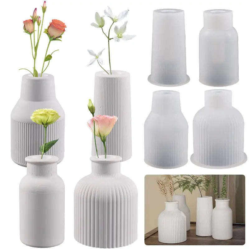 Flower Vase (4 designs) - Silicone Mould