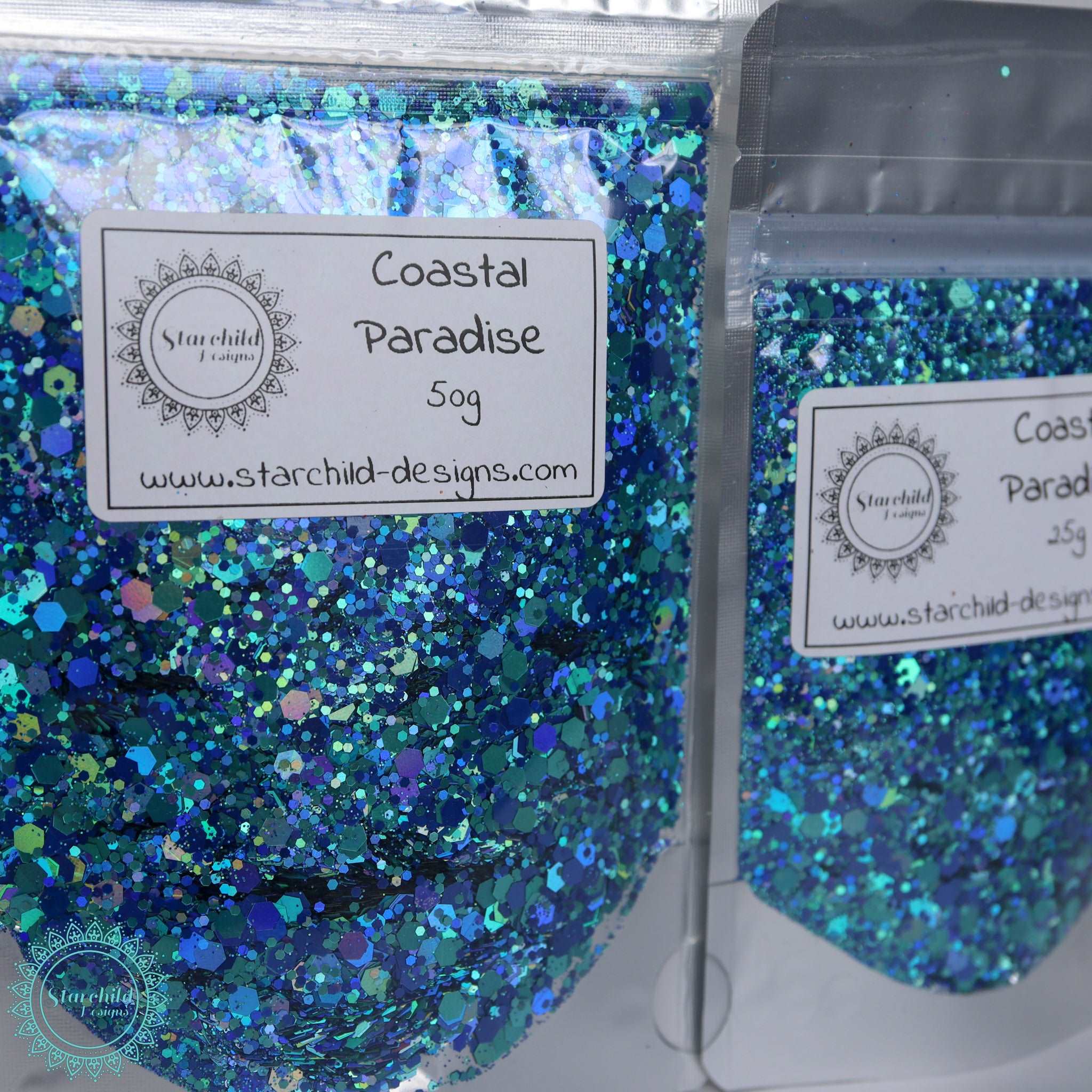 Coastal Paradise - Holographic Chunky Glitter, Epoxy Resin Art, Brisbane, Australia