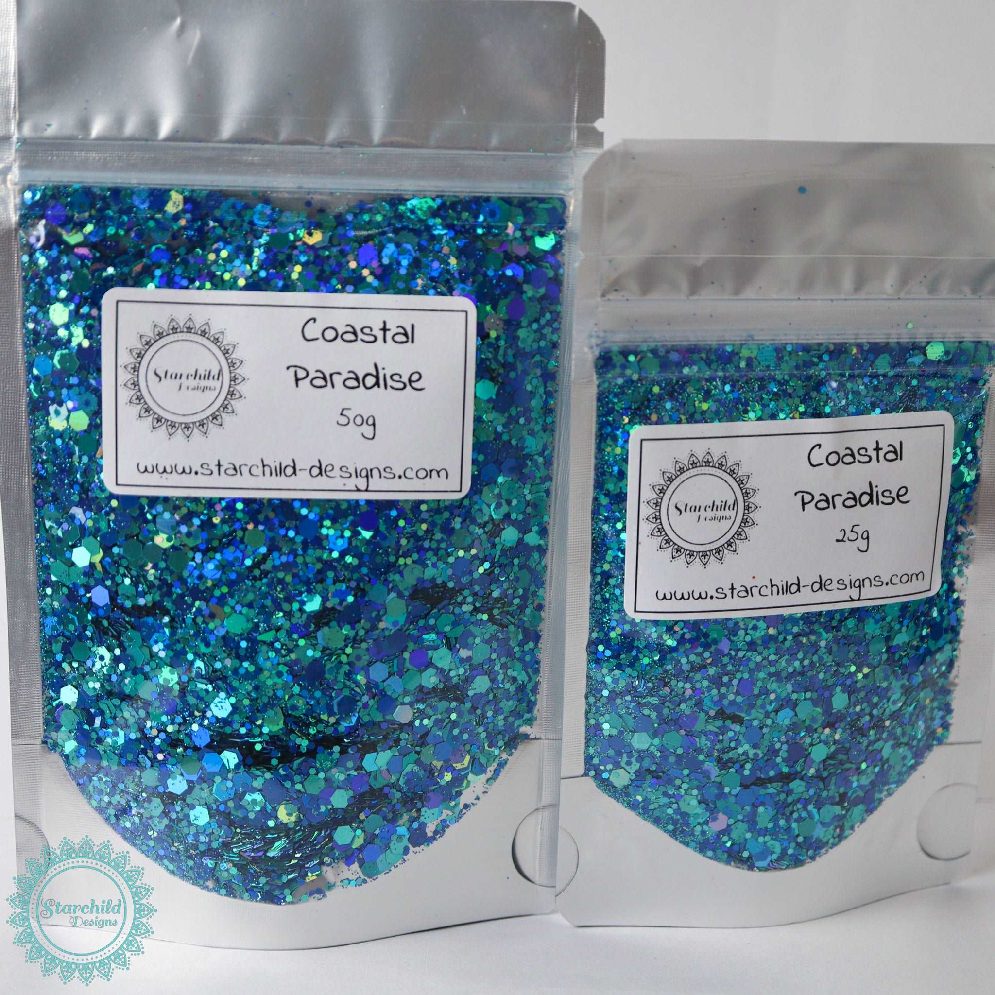 Coastal Paradise - Holographic Chunky Glitter, Epoxy Resin Art, Brisbane, Australia