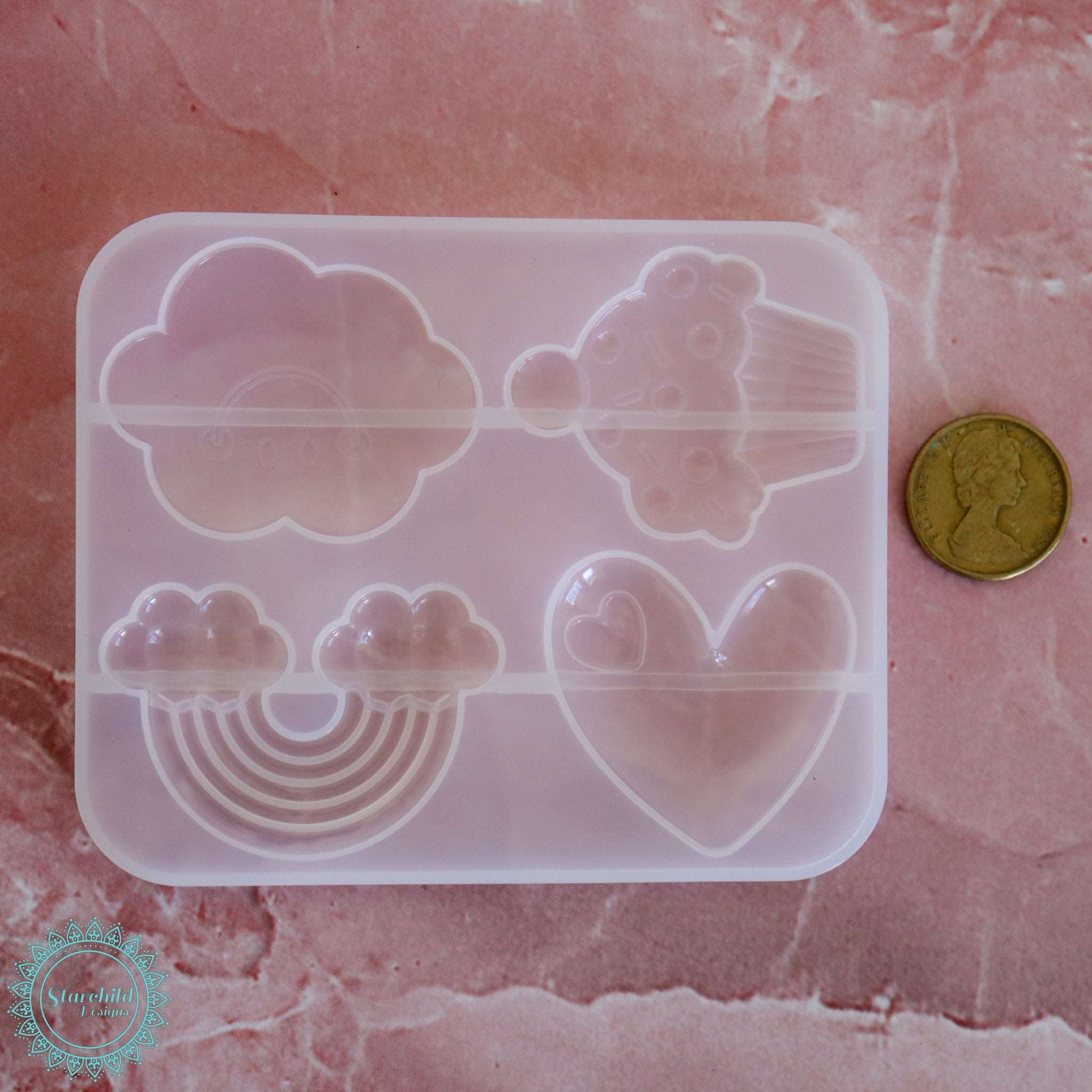 Cupcake Rainbow Heart - Silicone Mould