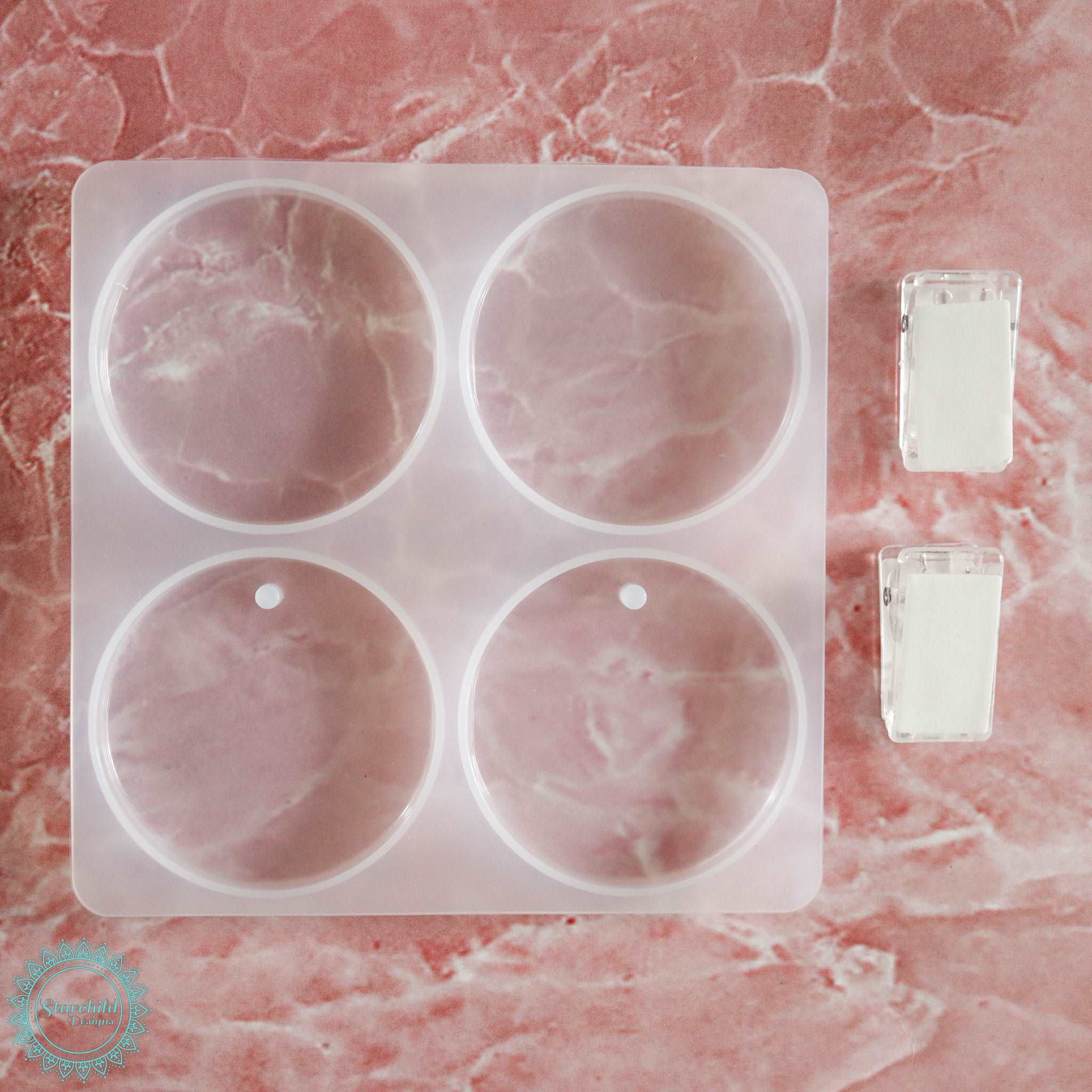 Flower Heart Circle Folder Clip - Silicone Mould