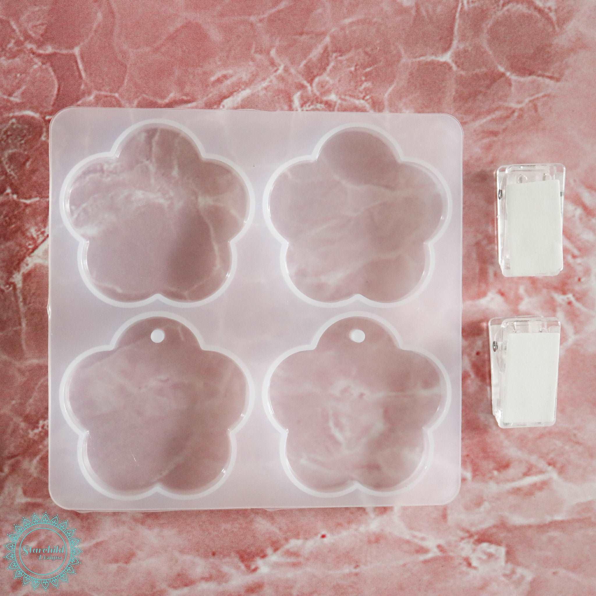 Flower Heart Circle Folder Clip - Silicone Mould