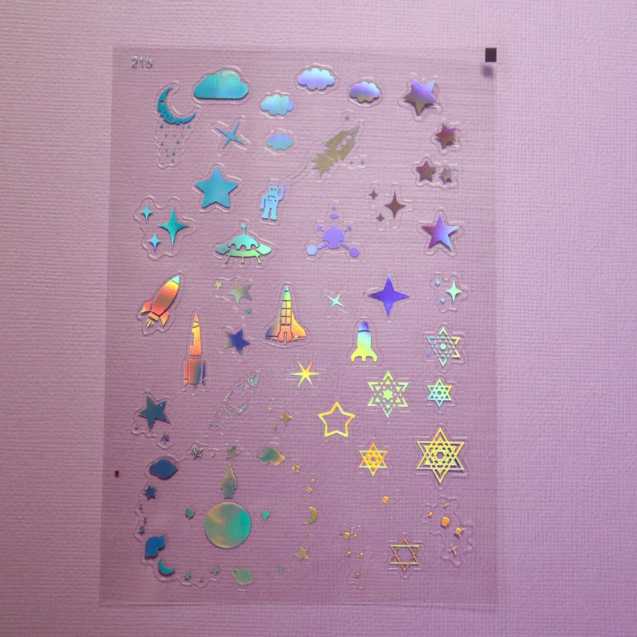 Cosmic Silver Holographic Stickers