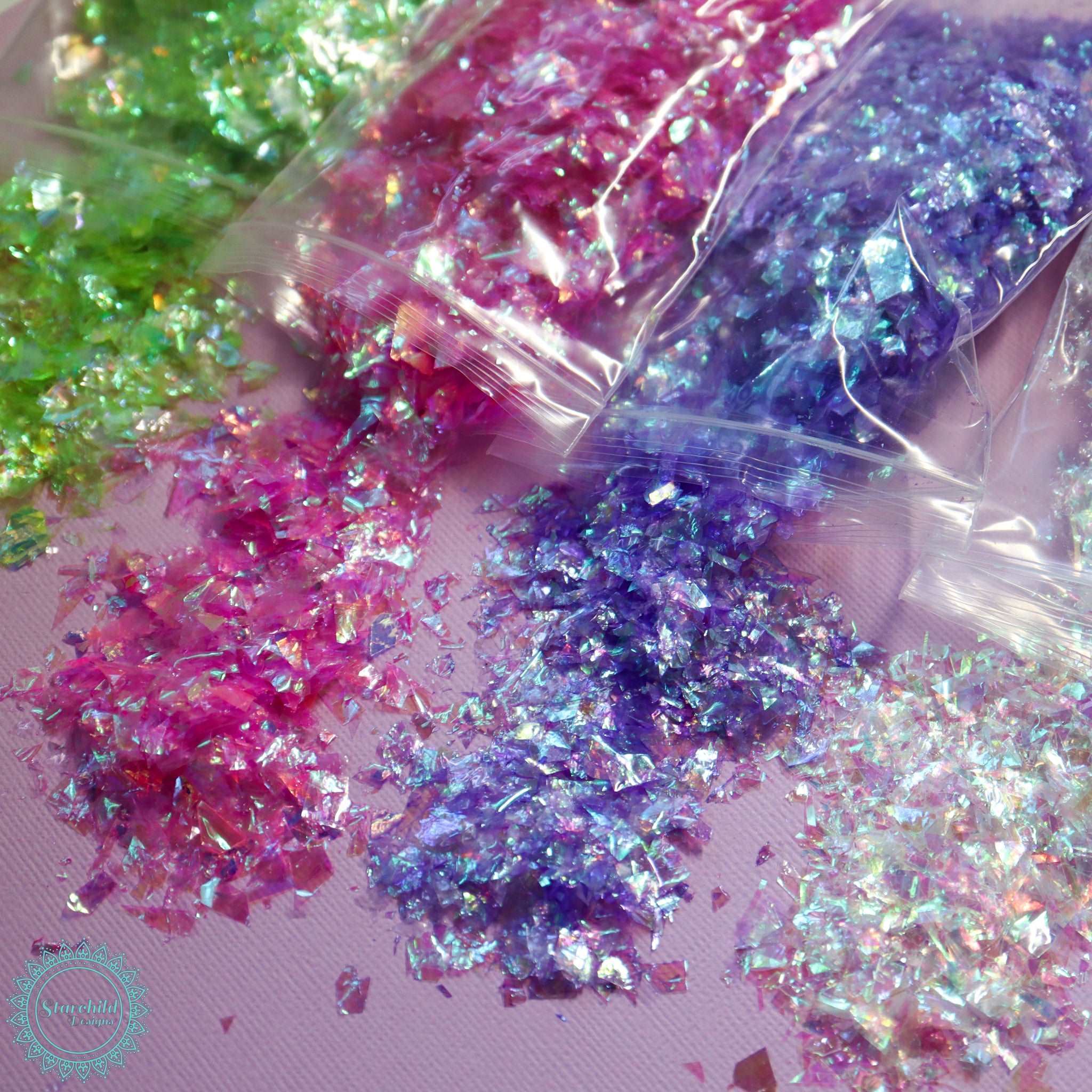 8 Colours - Iridescent Mylar Flake - Bundle