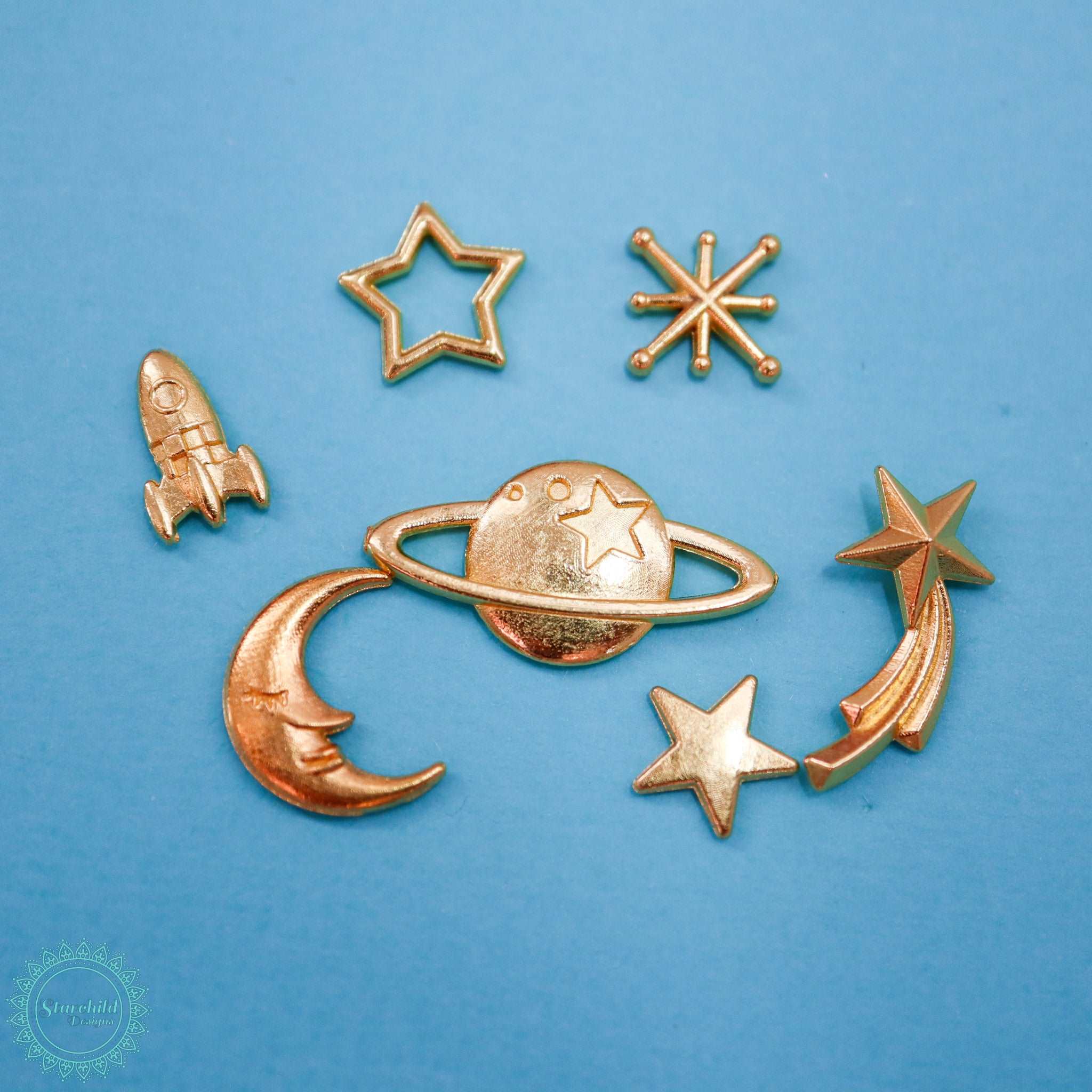 Gold Cosmic Metal Charms