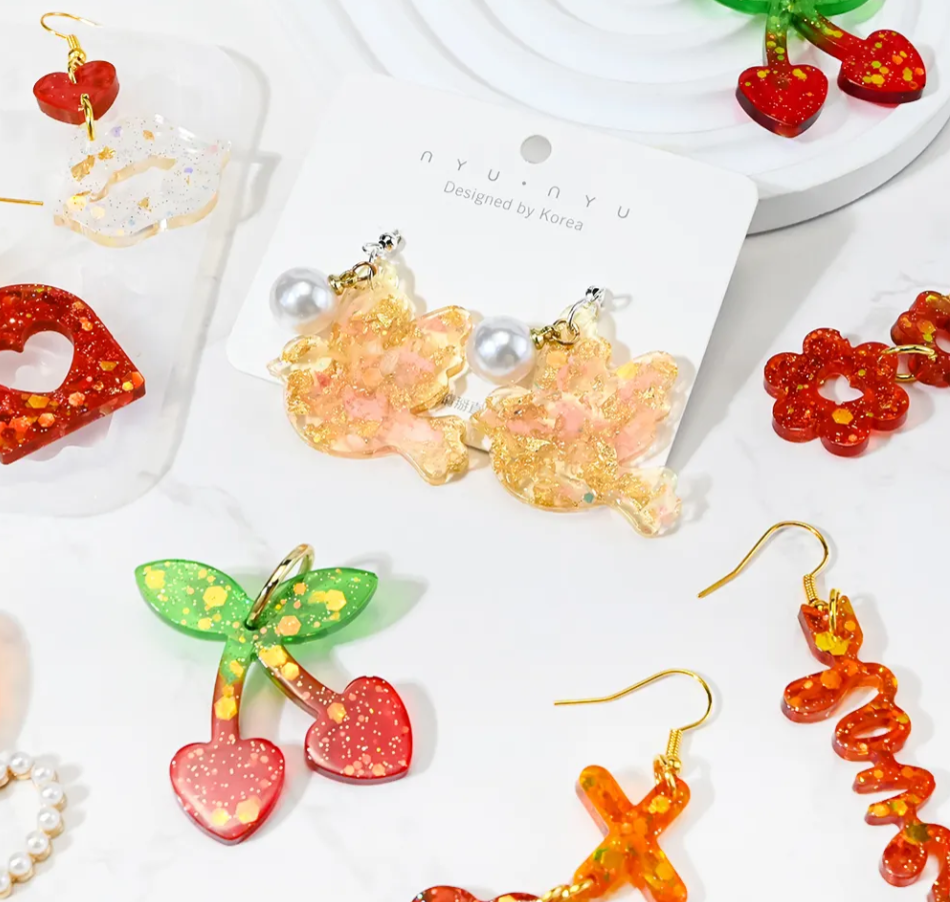 Teddy, Cherry & Bird Earrings- Silicone Mold