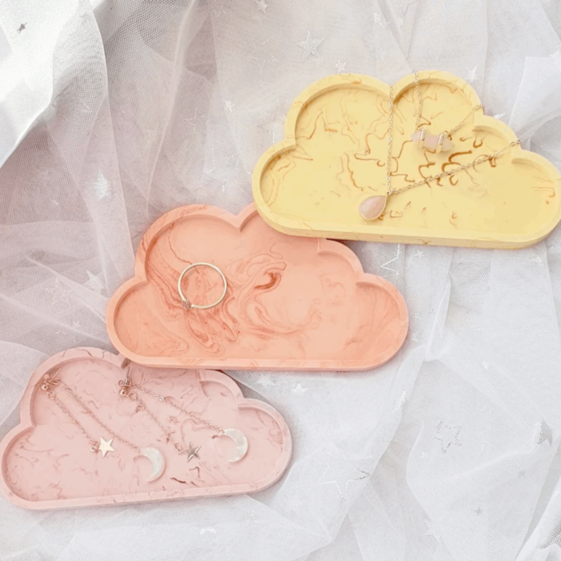 Small Tray Silicone Molds, Heart Rectangle Trinket Dish