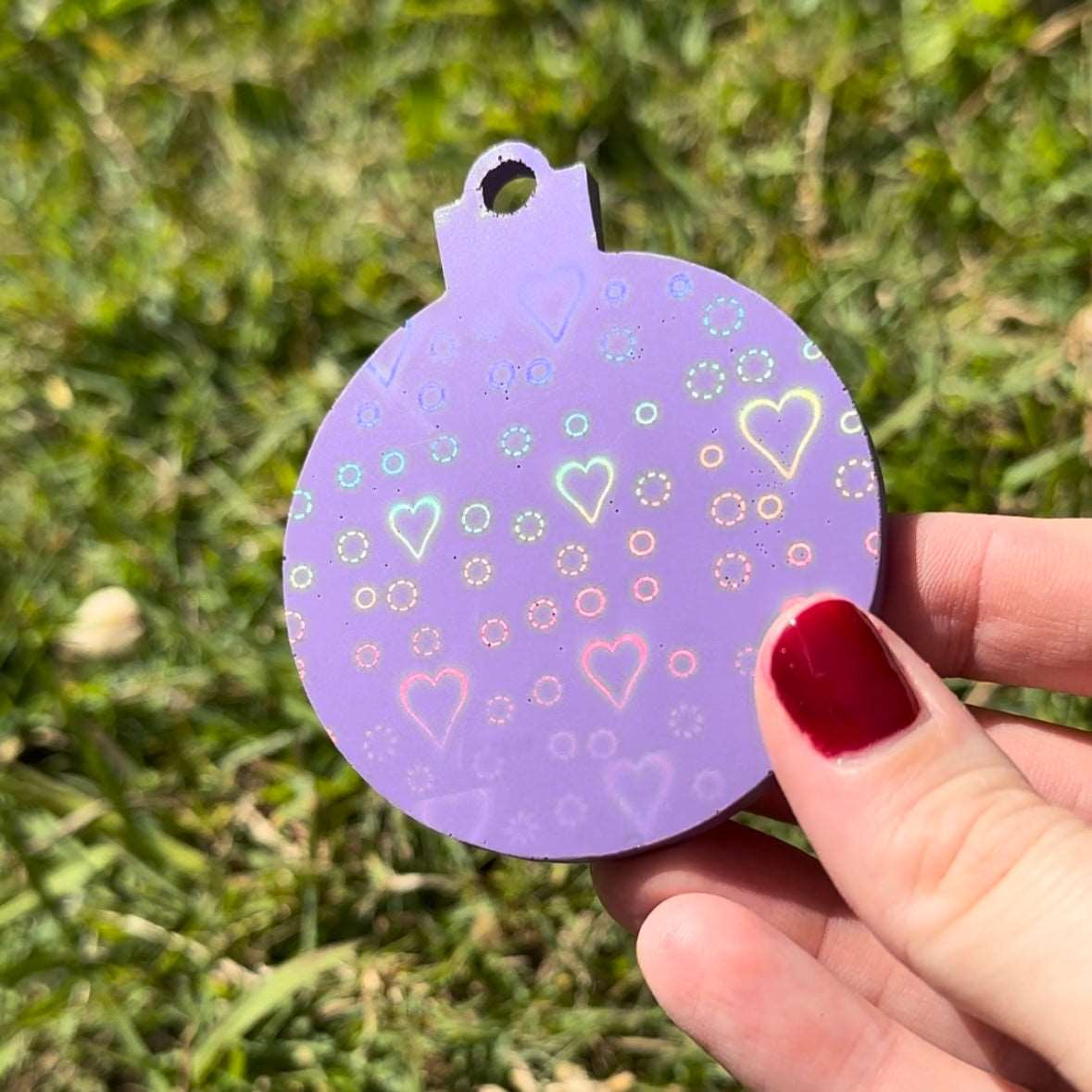 Holographic Heart Bauble- Silicone Mould