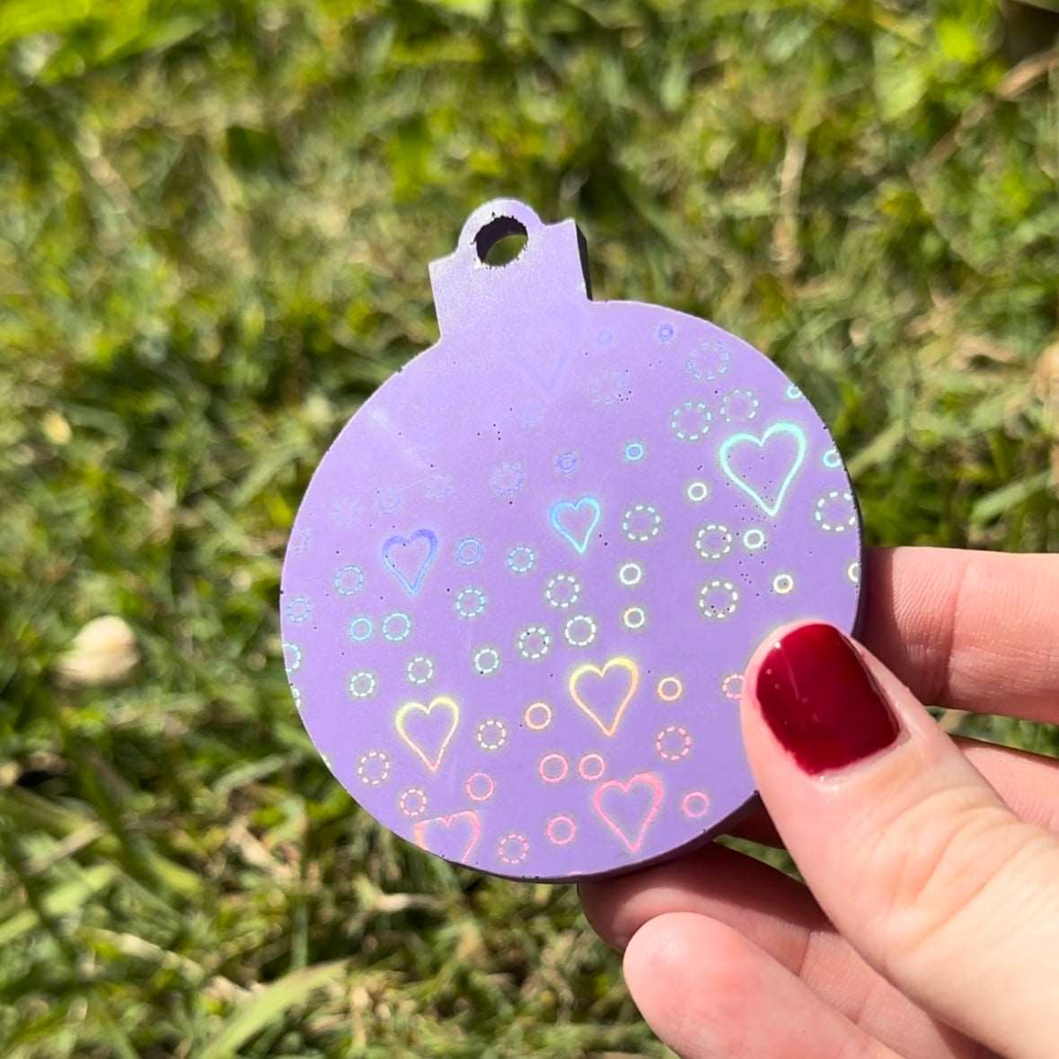 Holographic Heart Bauble- Silicone Mould