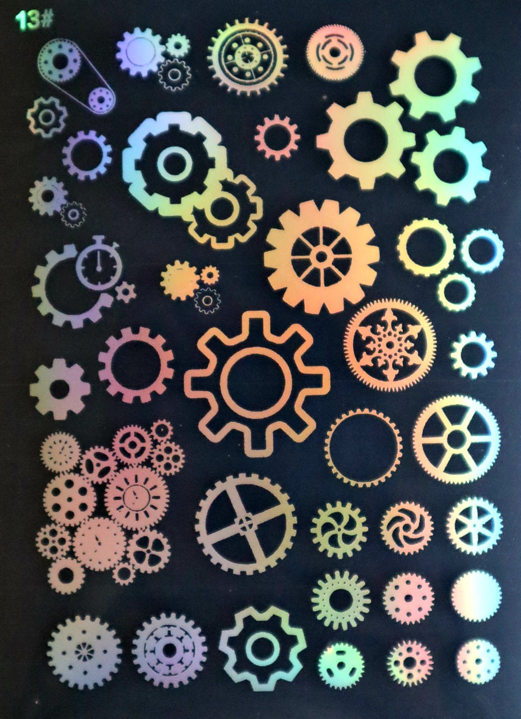Steampunk Holograhic Silver Foil Insert