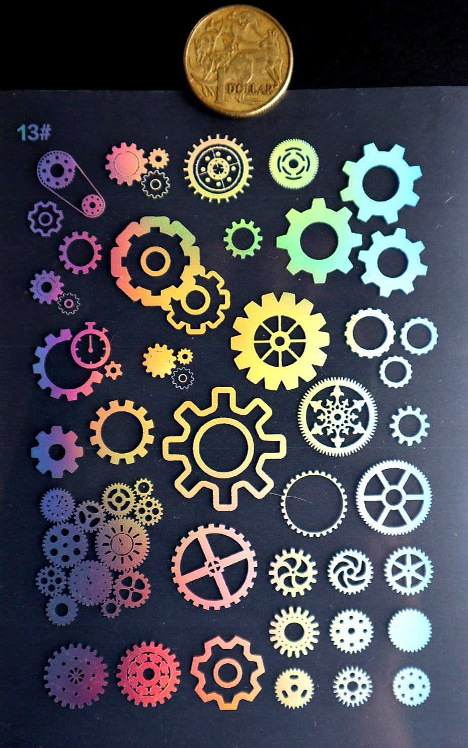 Steampunk Holograhic Silver Foil Insert