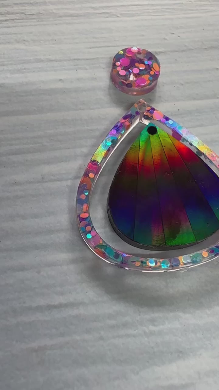 Holographic Teardrop Earrings - Silicone Mould