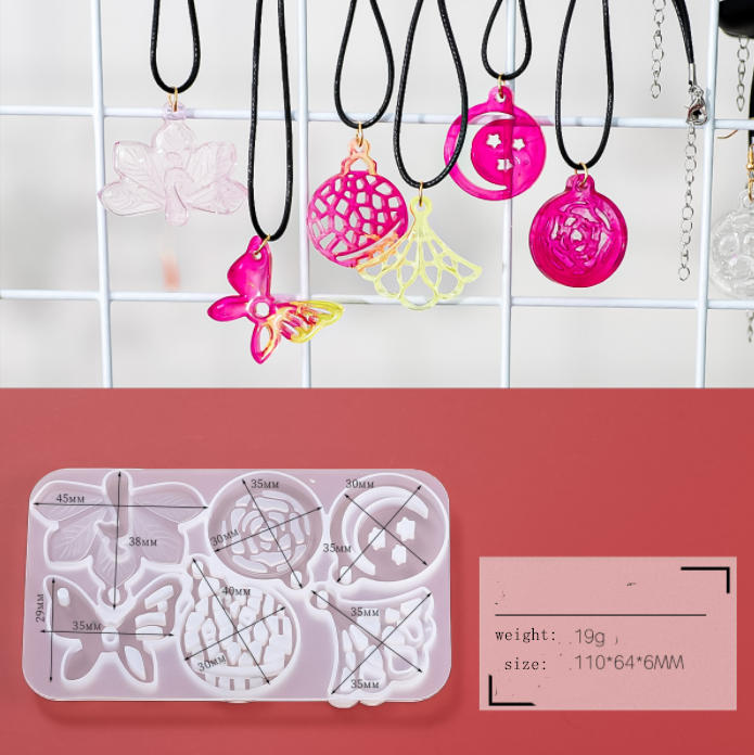 Moon Star Peacock Butterfly Pendant - Silicone Mould