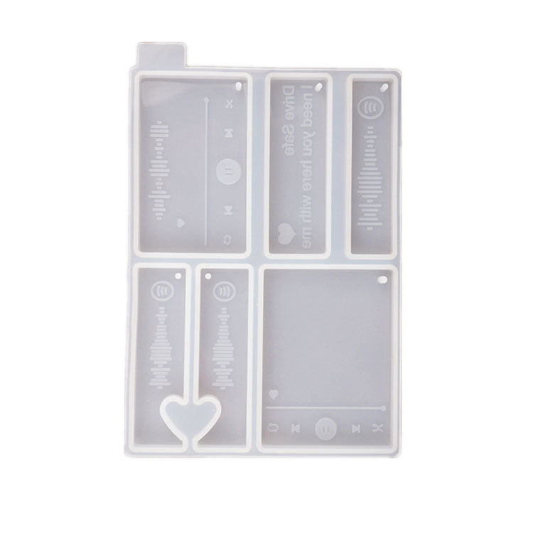 Music Player Love Keychain Silicone Mould