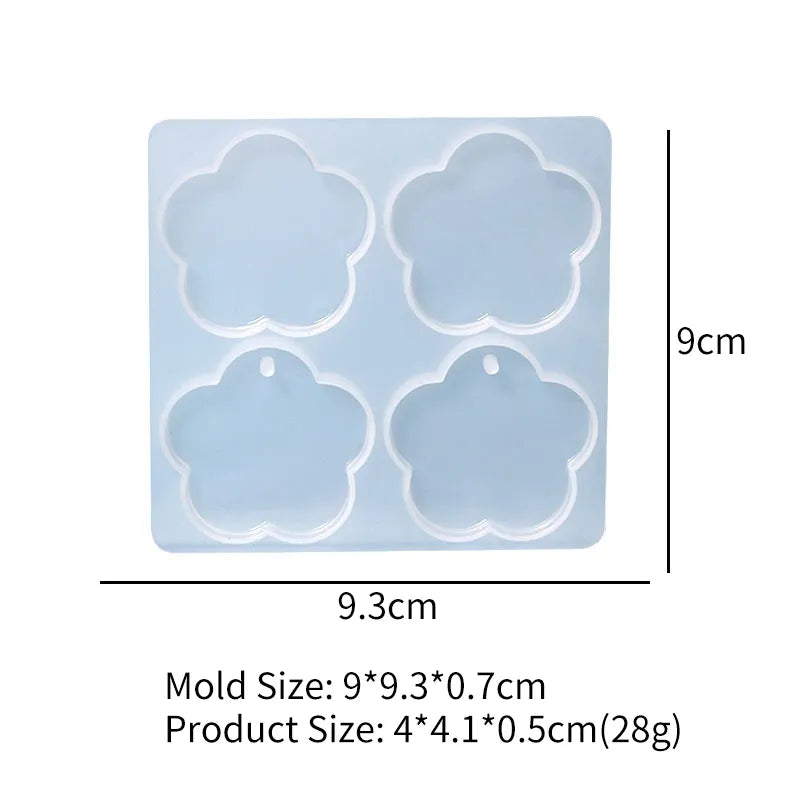 Flower Heart Circle Folder Clip - Silicone Mould