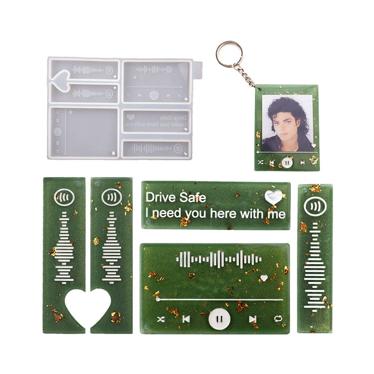 Music Player Love Keychain Silicone Mould