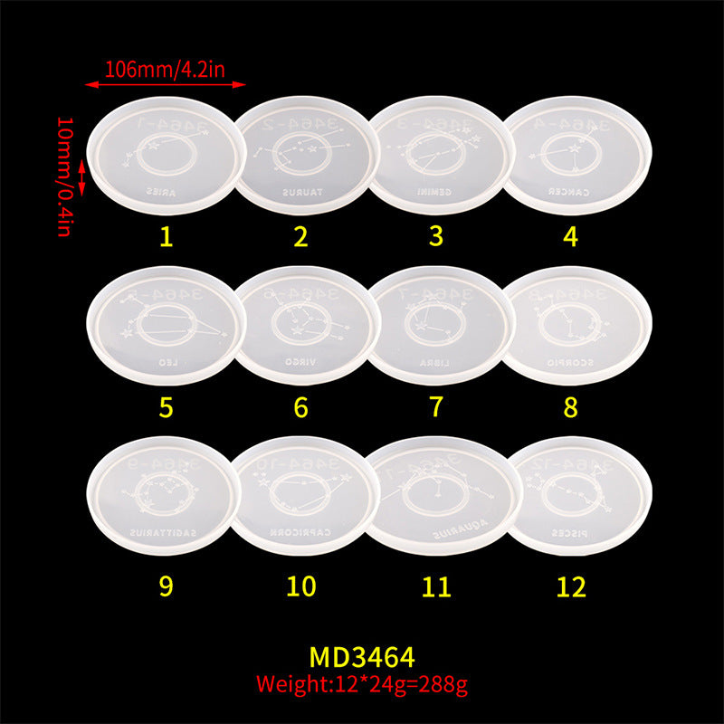 12 Zodiac Constellation Coaster Set Silicone Mould, Epoxy Resin Art, Brisbane, Australia