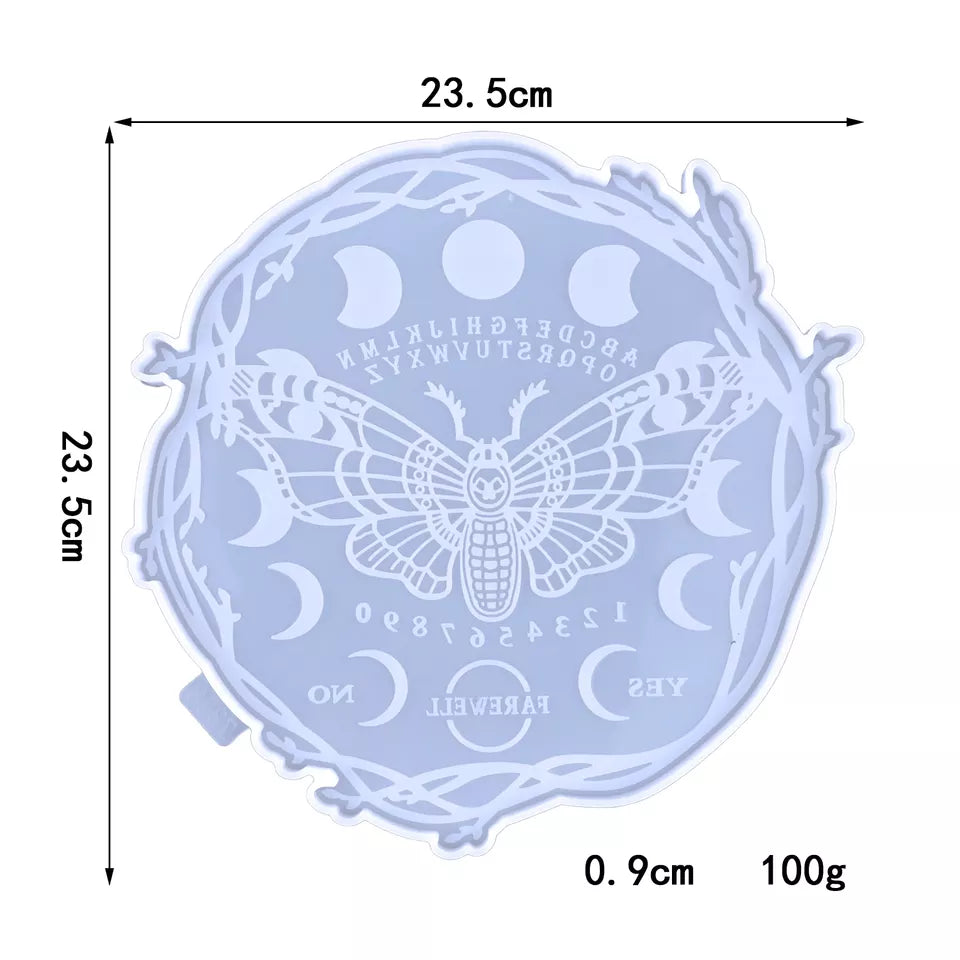 23cm Death Moth Moon Divination Pendulum Dowsing Board - Silicone Mould