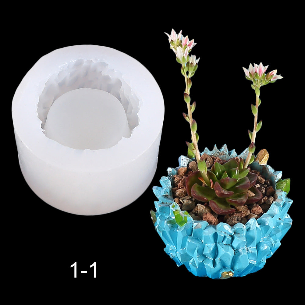 Druzy Crystal Pot Plant - Silicone Mould