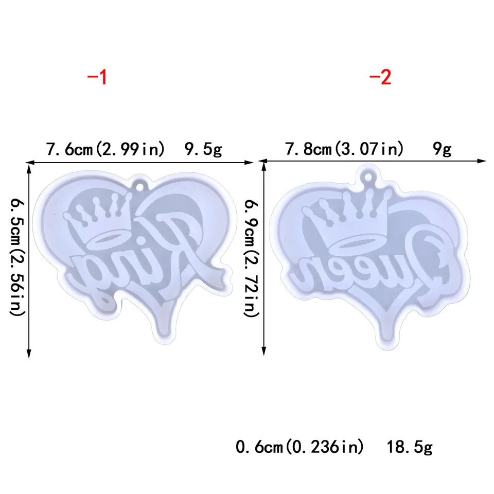 King & Queen Keychain - Silicone Mould