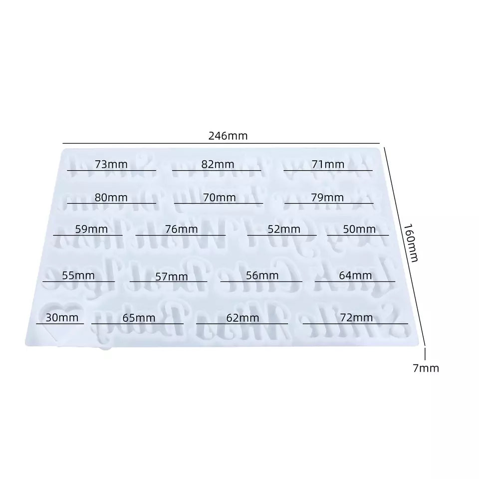 Happy Love Words Keychain - Silicone Mould