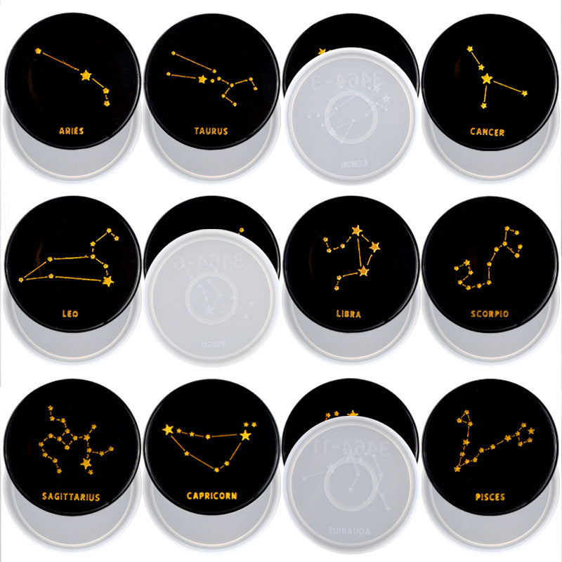 12 Zodiac Constellation Coaster Set Silicone Mould, Epoxy Resin Art, Brisbane, Australia