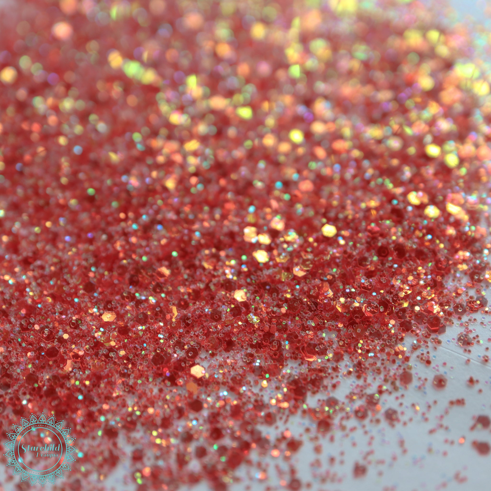 Sunset Red  - Iridescent Glitter, Resin, Brisbane, Australia