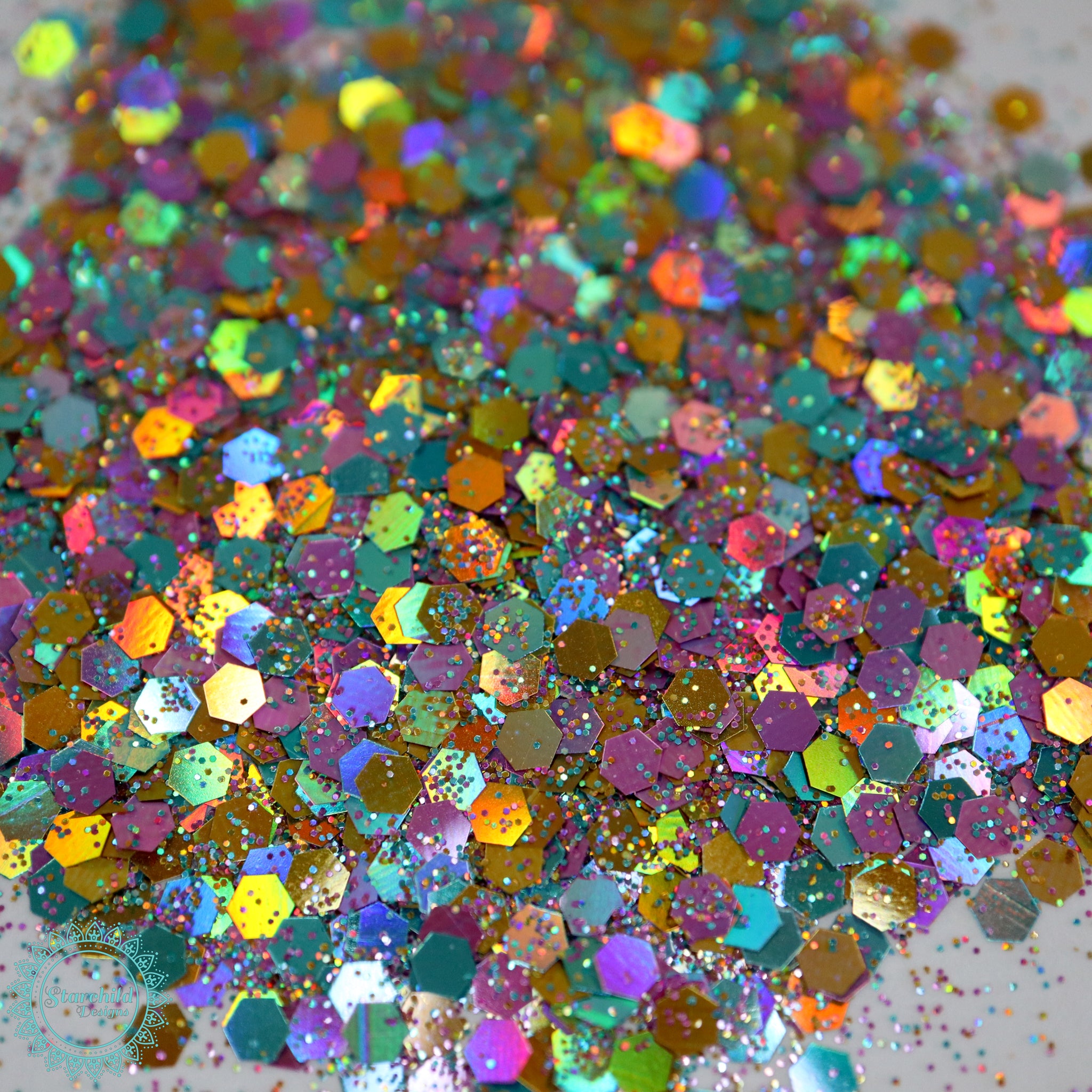 Gold Mix Hologram Chunky glitter for Resin crafts, Glitter for