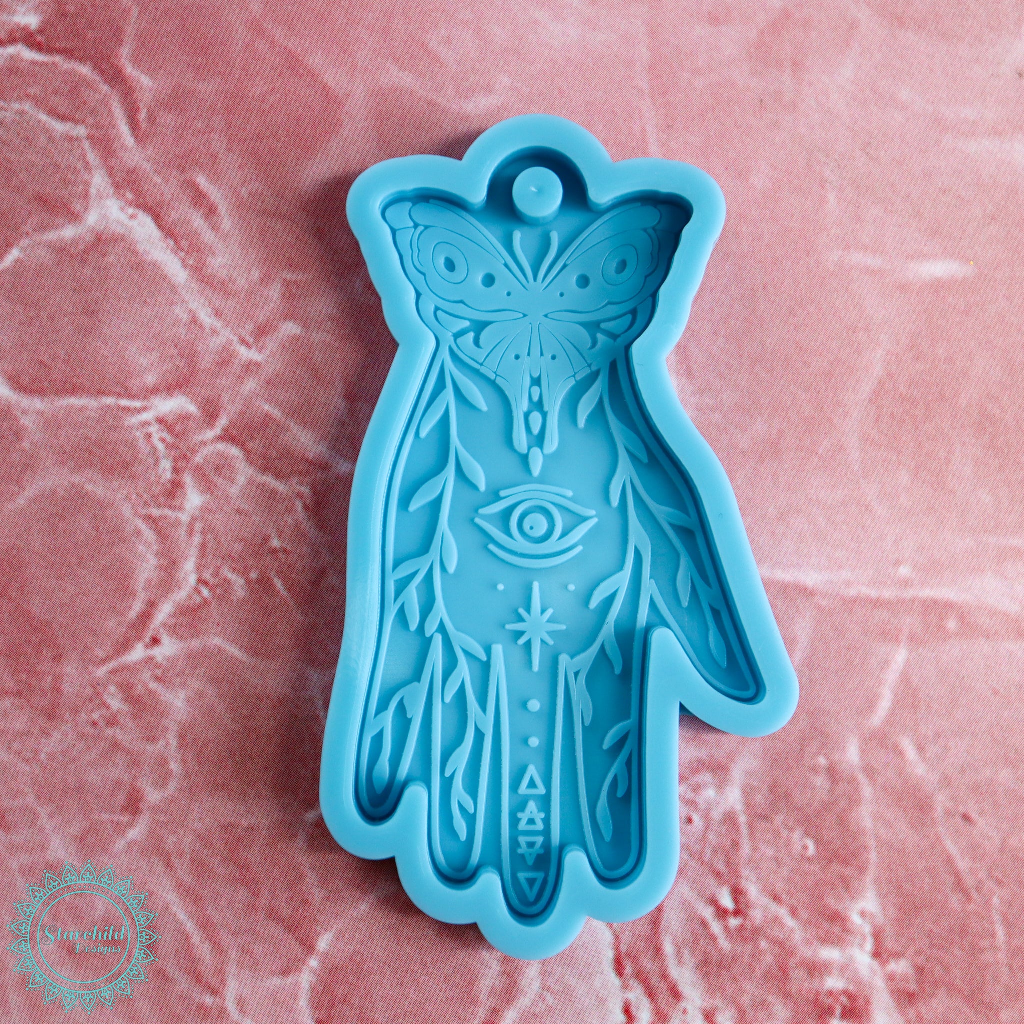 Magic Pagan Death Moth Wicca Hand Keychain - Silicone Mould, Epoxy Resin Art, Brisbane, Australia