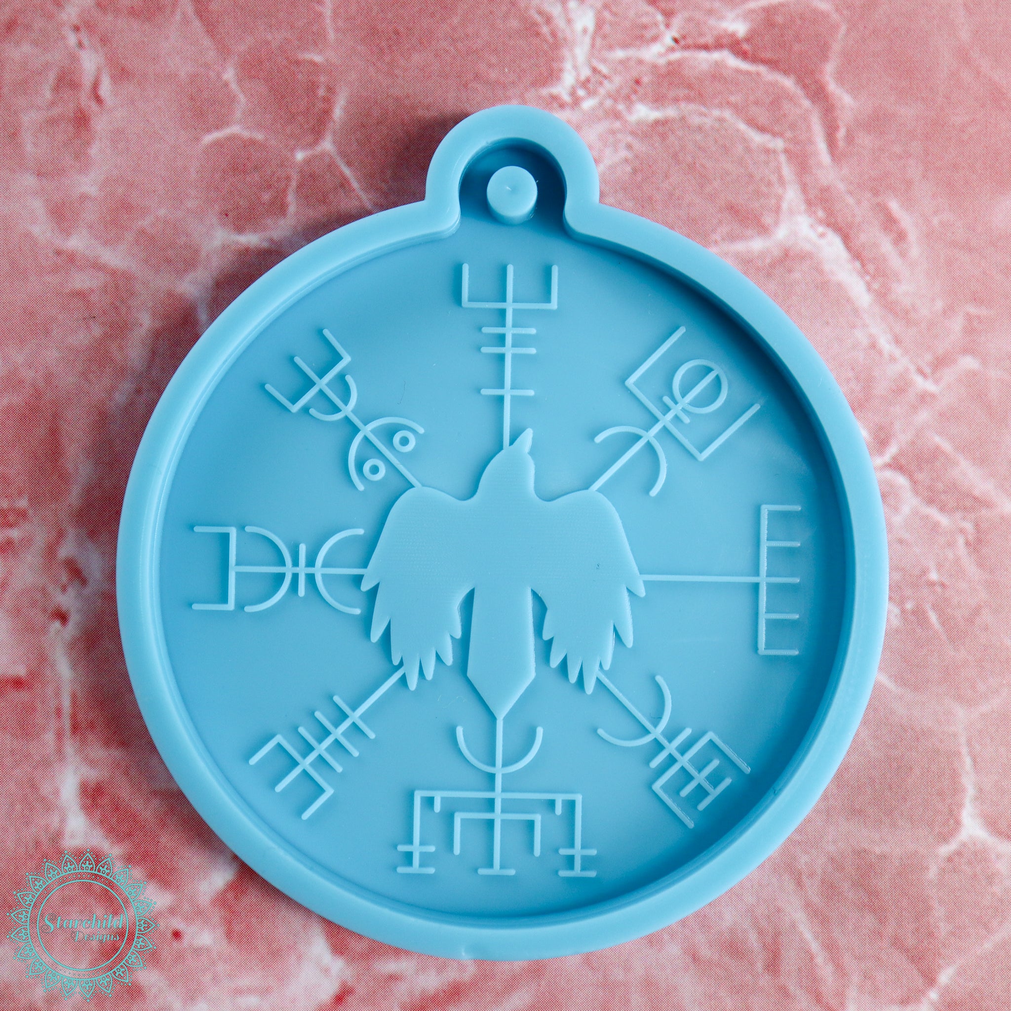 Raven Magic Norse Pagan Compass Keychain Silicone Mould, Epoxy Resin Art, Brisbane, Australia