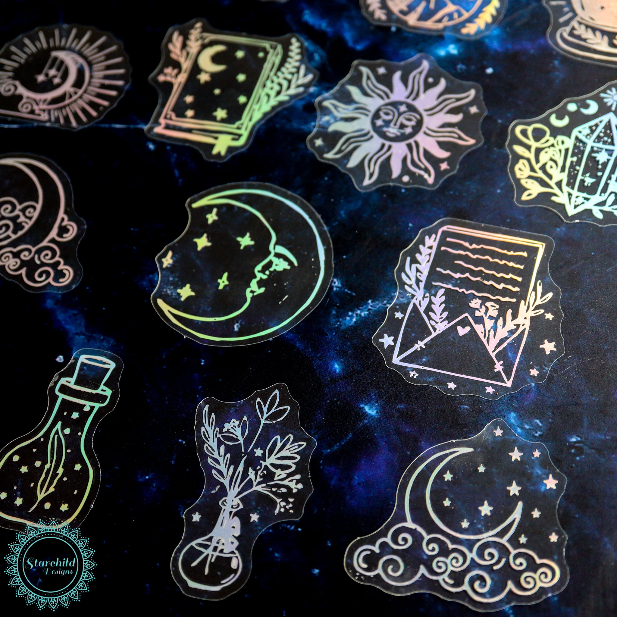 Magic Potion Moon Holographic Stickers - 45 Stickers