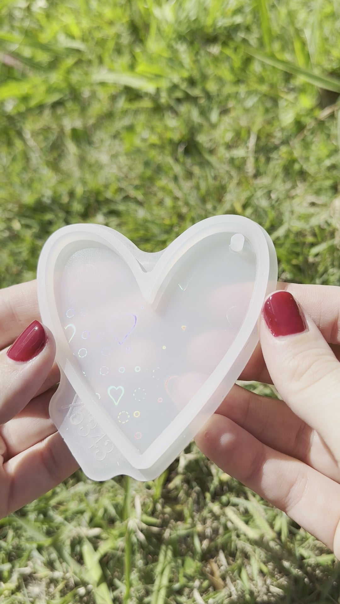 Holographic Double Heart Keychain - Silicone Mould