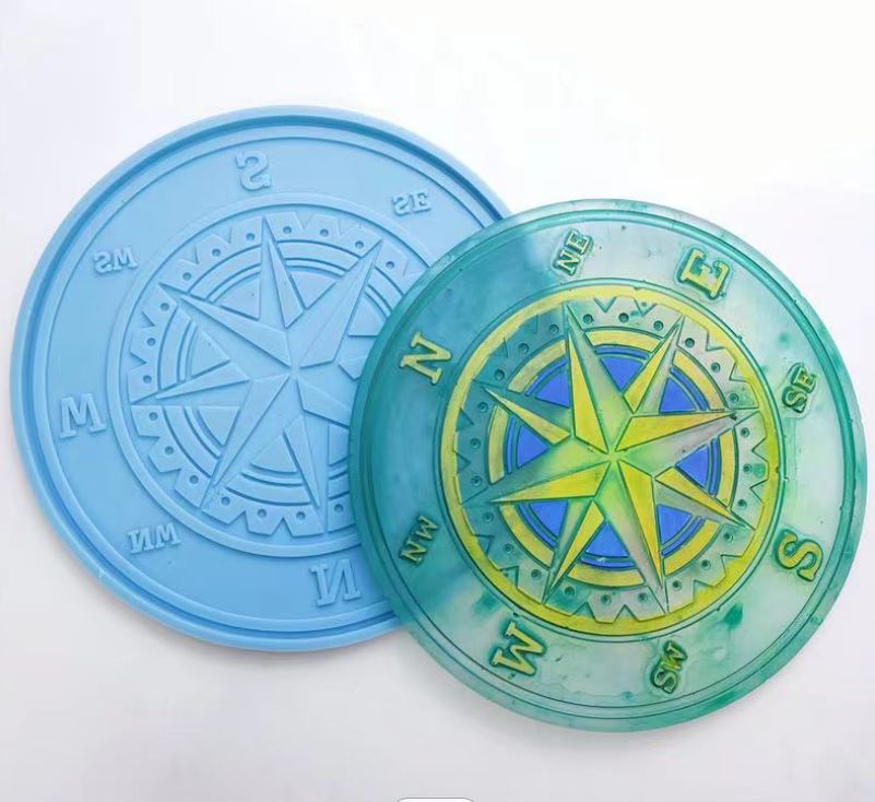 Large Compass Coaster Silicone Mould, Epoxy Resin, Brisbane, Australia