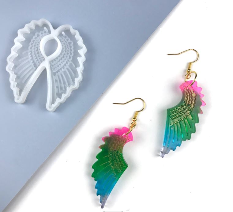 Angel Wing Feather Earrings Silicone Mould, Epoxy Resin Art, Brisbane, Australia