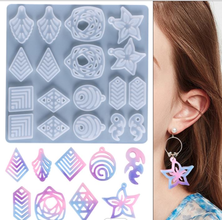 Geometric Flower Earrings Silicone Mould, Epoxy Resin, Brisbane, Australia