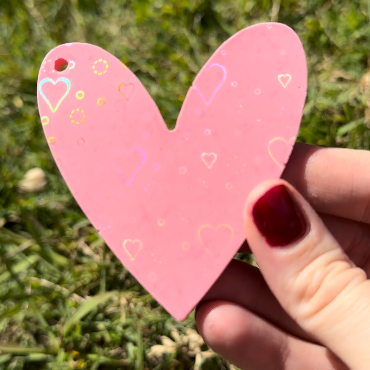 Holographic Double Heart Keychain - Silicone Mould