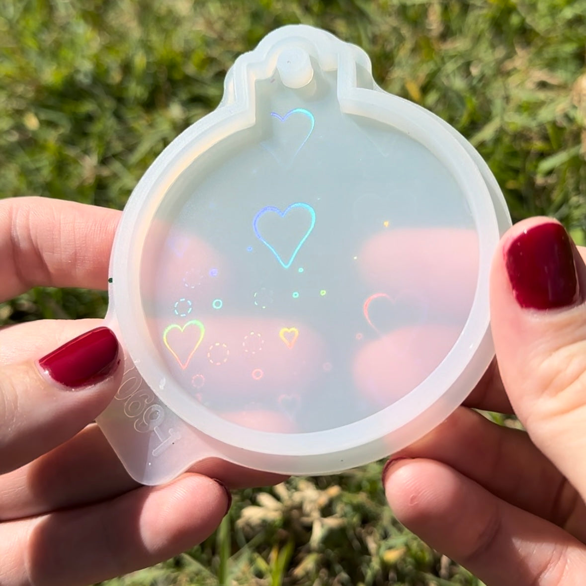 Holographic Heart Bauble- Silicone Mould